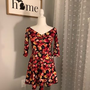 Forever 21 floral off the shoulder skater dress